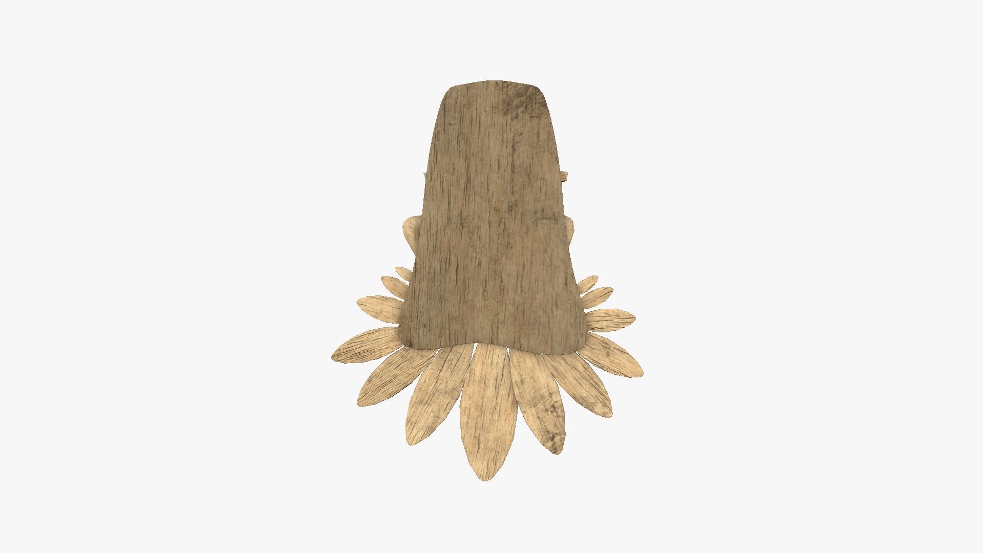 Tribal Mask H08 Full Wood - Costume Character Design Low-poly 3D model_2