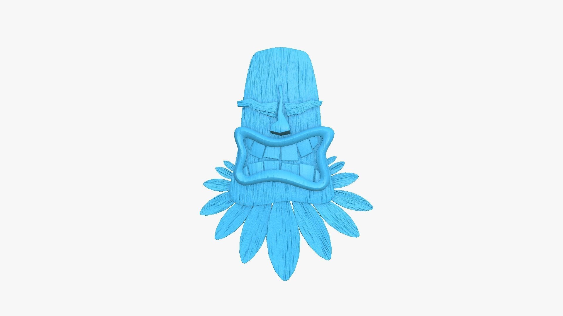 Tribal Mask H09 Wood Mud - Costume Character Design Low-poly 3D model_8