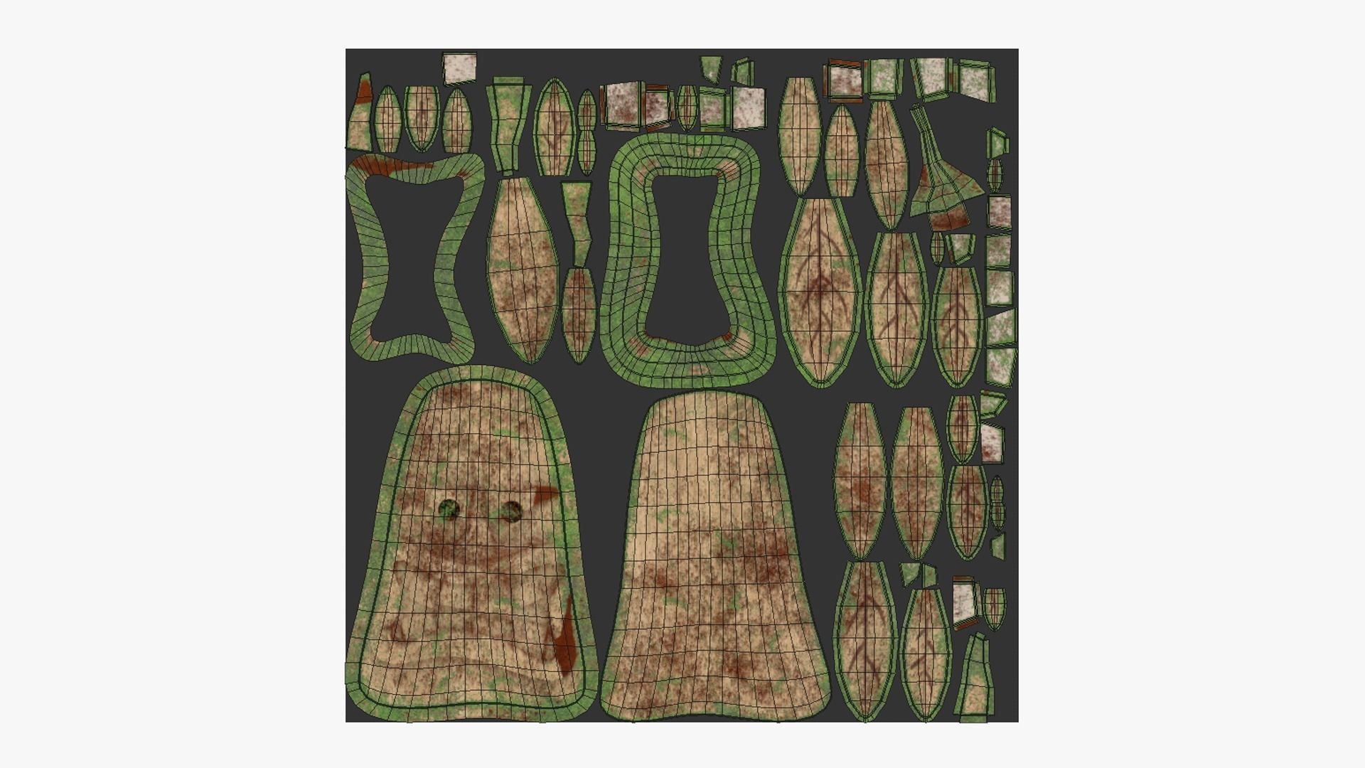 Tribal Mask H09 Wood Mud - Costume Character Design Low-poly 3D model_5