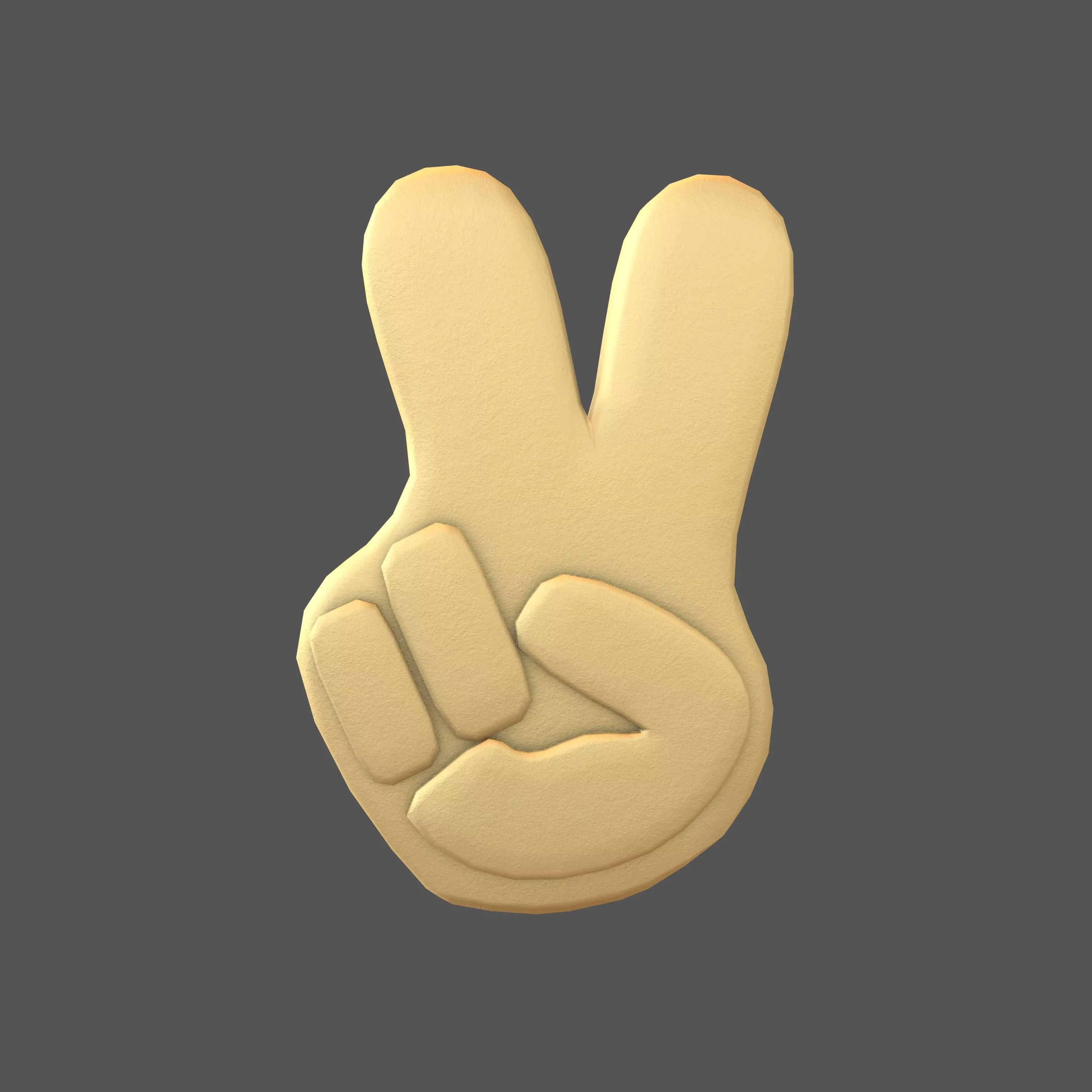 Winning Hand Symbol Glove v1 010 Low-poly 3D model