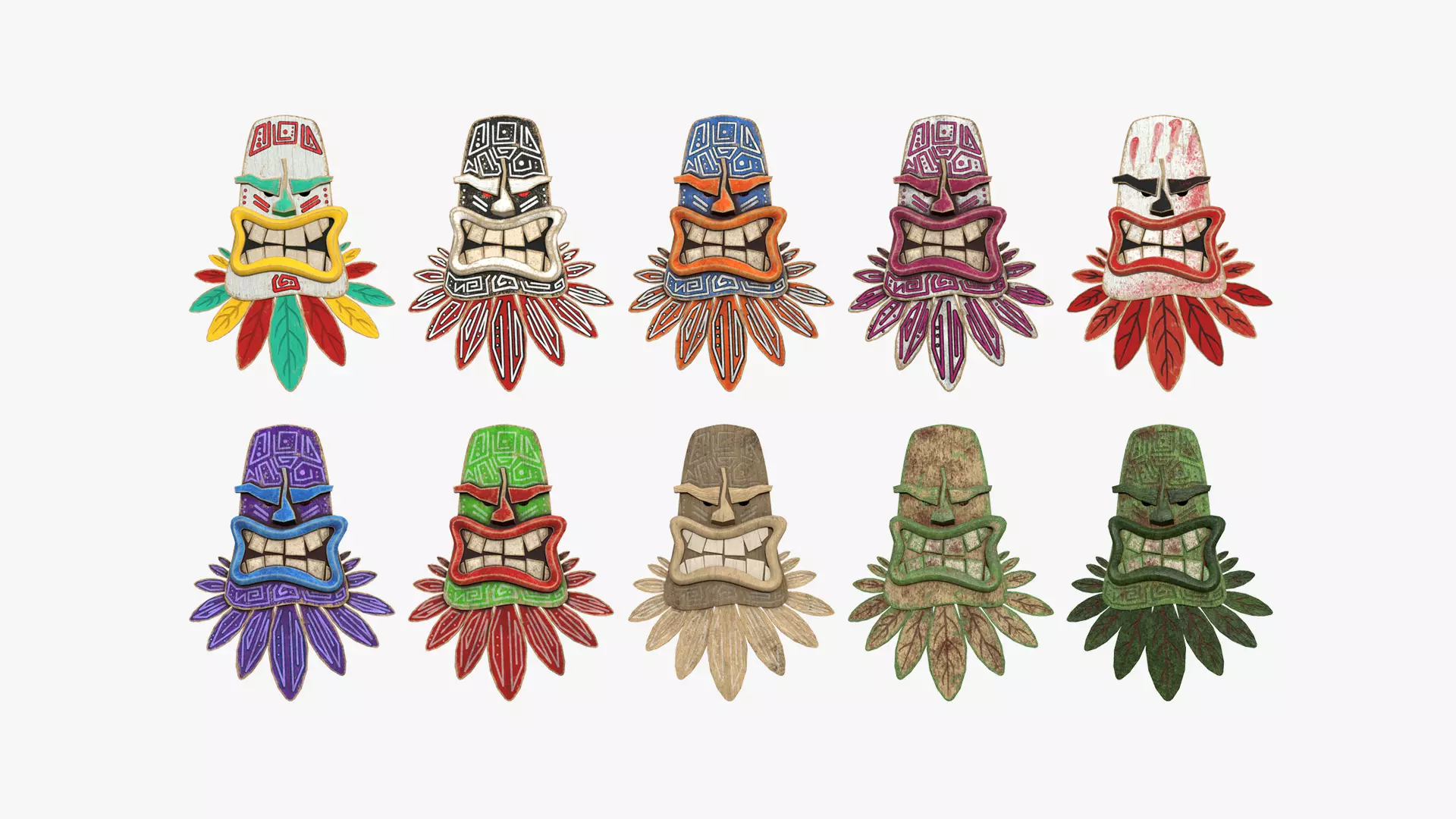 10 Tribal Masks H Collection - Costume Character Design _0