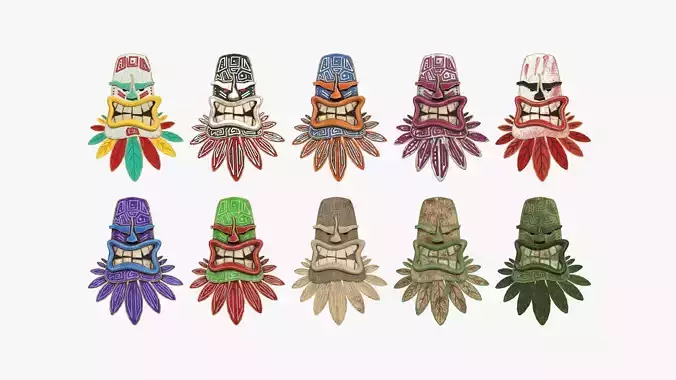 10 Tribal Masks H Collection - Costume Character Design 