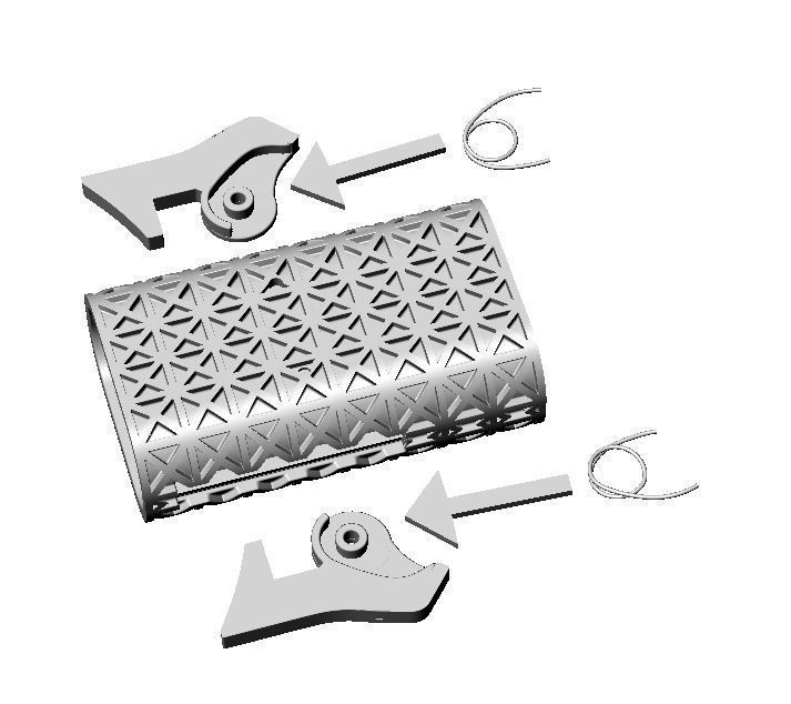 Lock for bracelet or chain with steel spring 3D print model_6