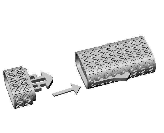 Lock for bracelet or chain with steel spring 3D print model_9