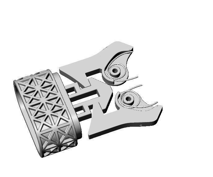 Lock for bracelet or chain with steel spring 3D print model_12