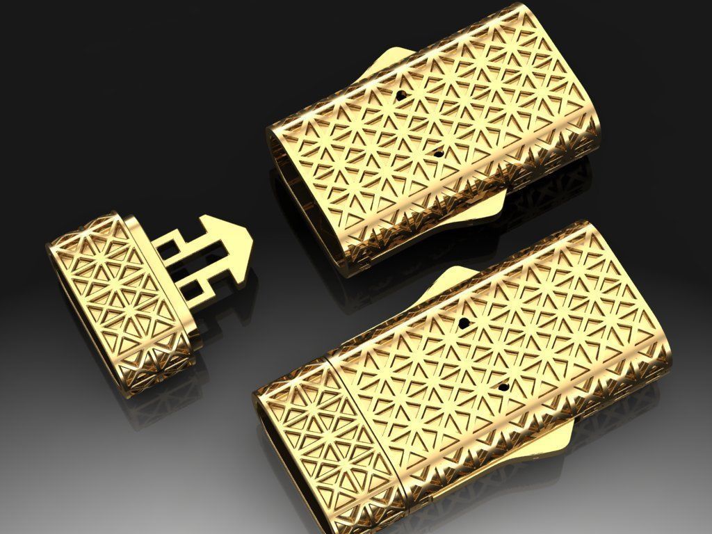 Lock for bracelet or chain with steel spring 3D print model_14