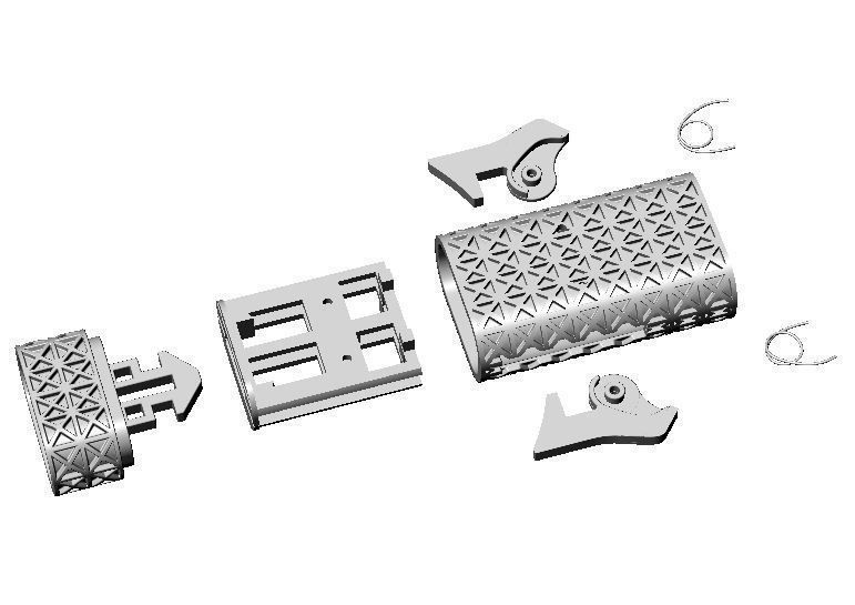 Lock for bracelet or chain with steel spring 3D print model_3