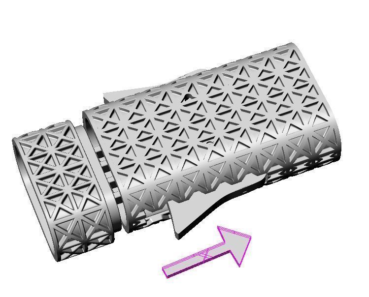 Lock for bracelet or chain with steel spring 3D print model_10