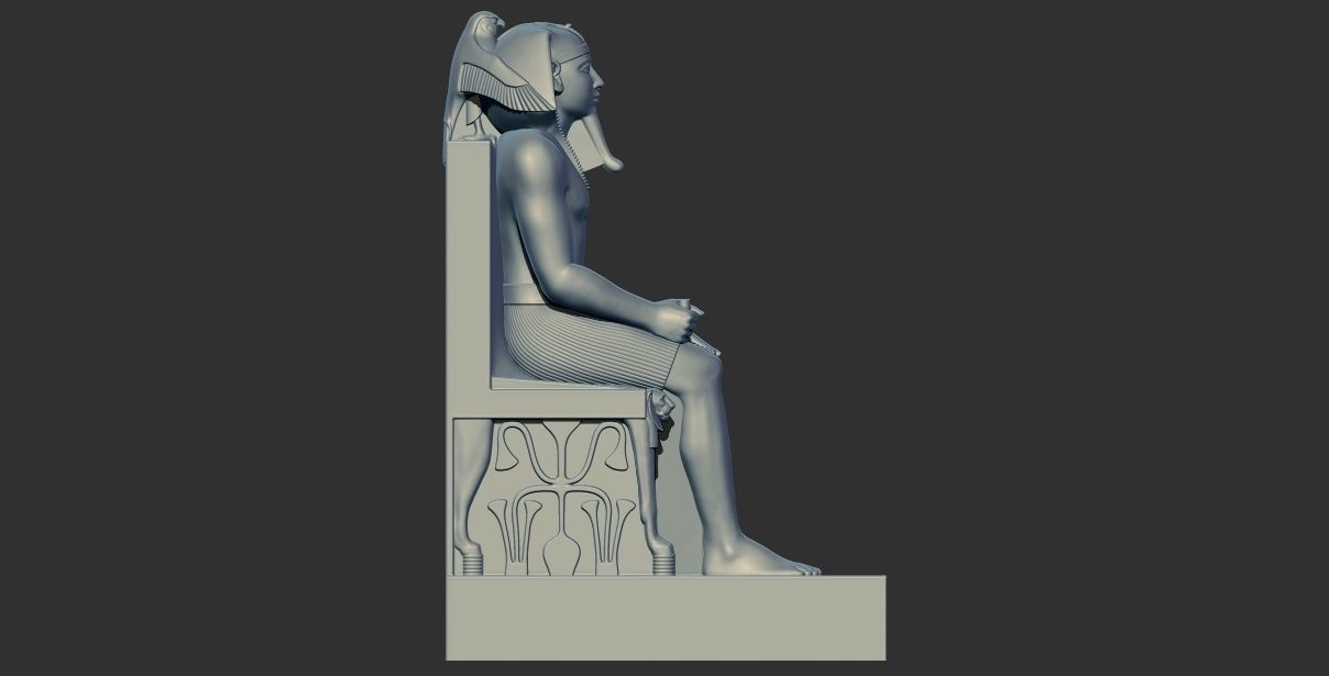 Egyptian Pharaoh King Khafre statue 3d printable model  3D print model_3