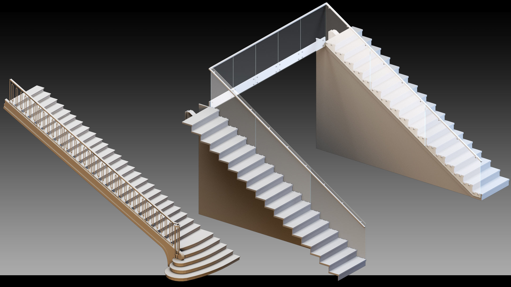 50 Stairs- Vol 03- Kitbash- High detail 3d models 3D model_17