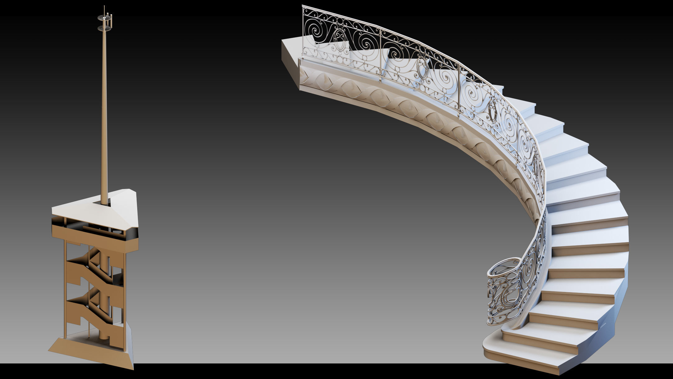 50 Stairs- Vol 03- Kitbash- High detail 3d models 3D model_18