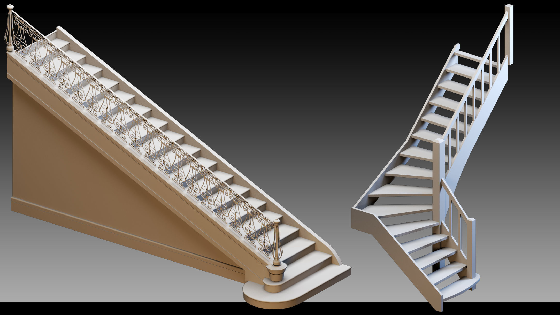 50 Stairs- Vol 03- Kitbash- High detail 3d models 3D model_10