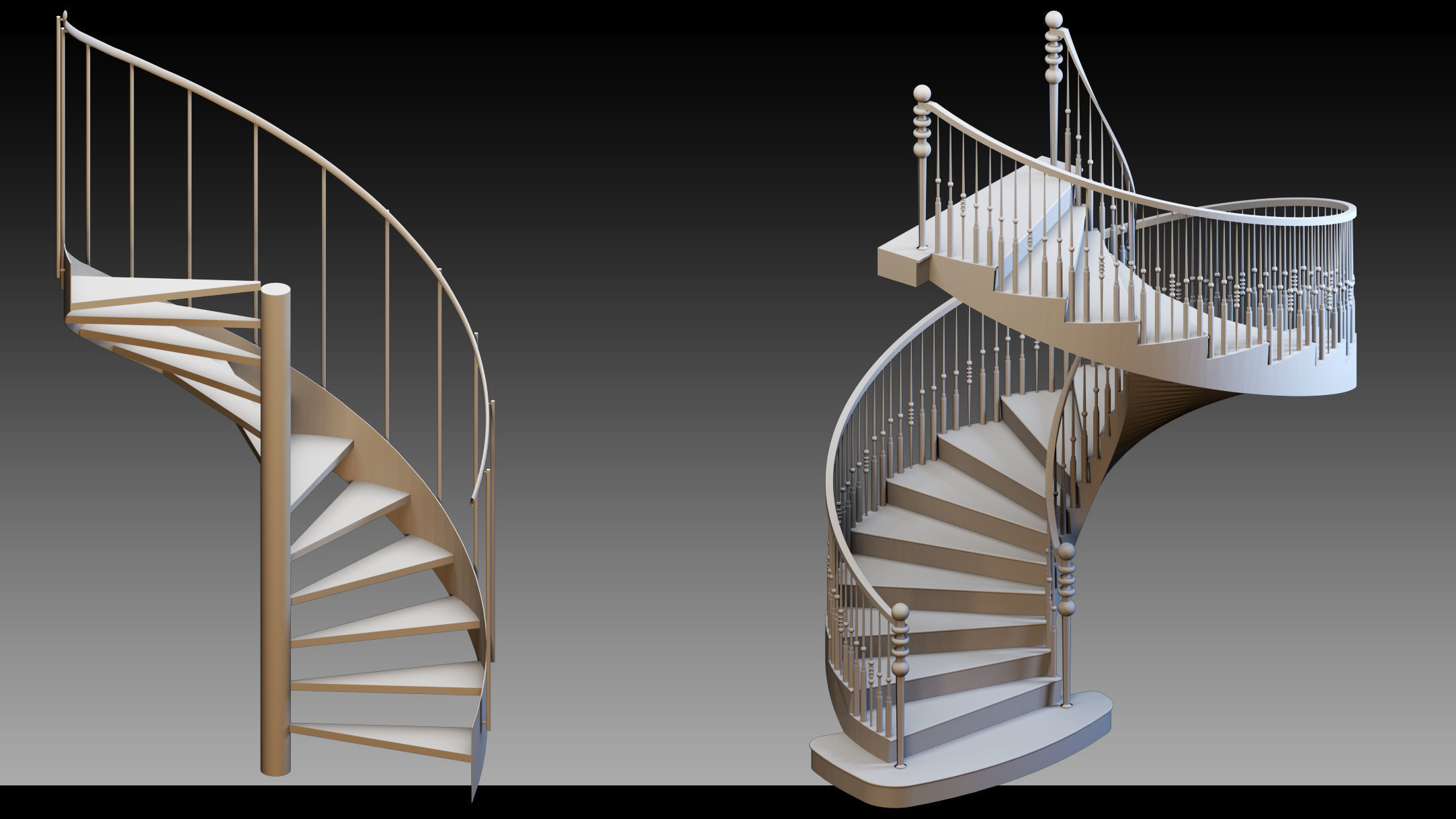 50 Stairs- Vol 03- Kitbash- High detail 3d models 3D model_19