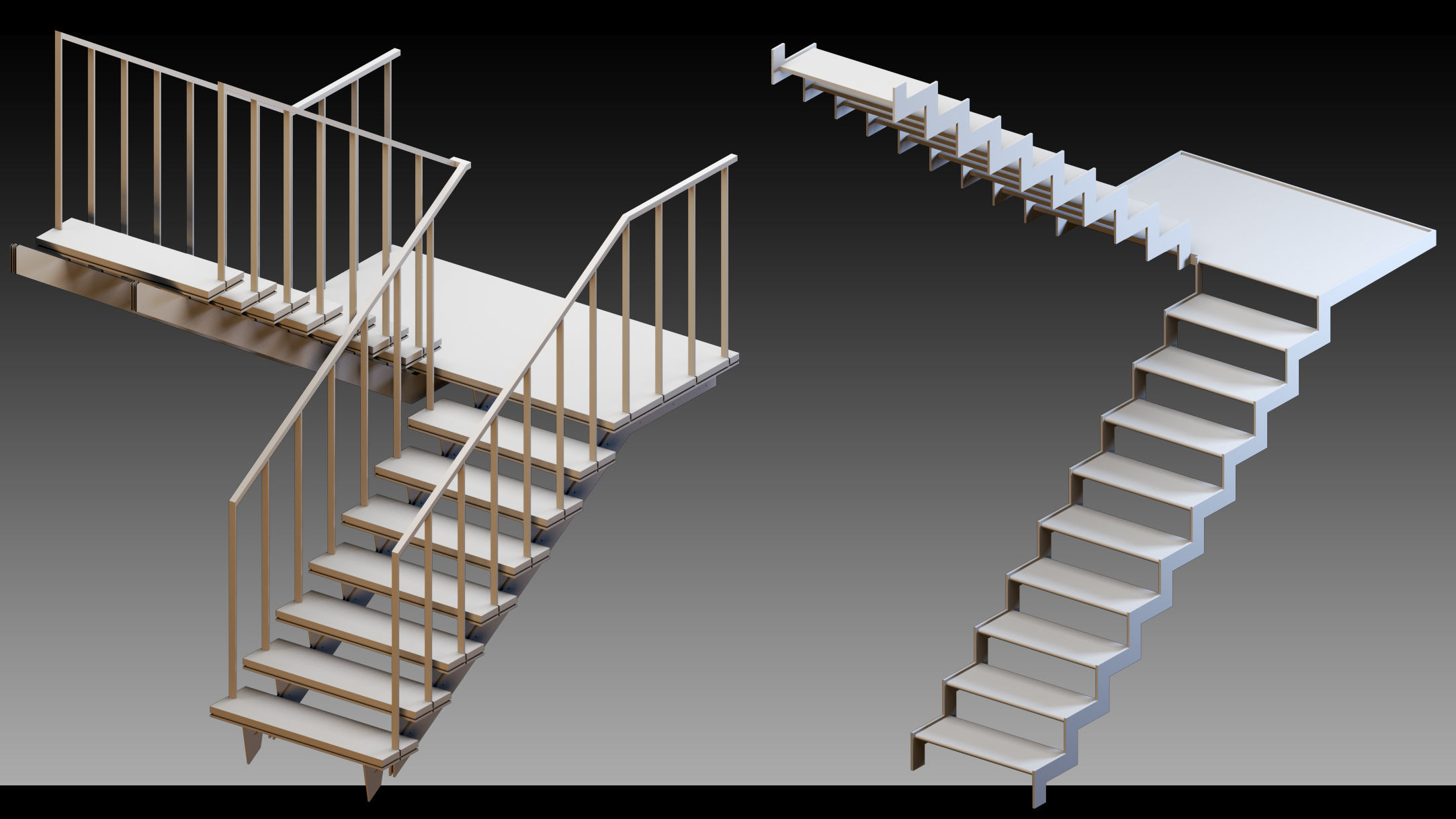 50 Stairs- Vol 03- Kitbash- High detail 3d models 3D model_14