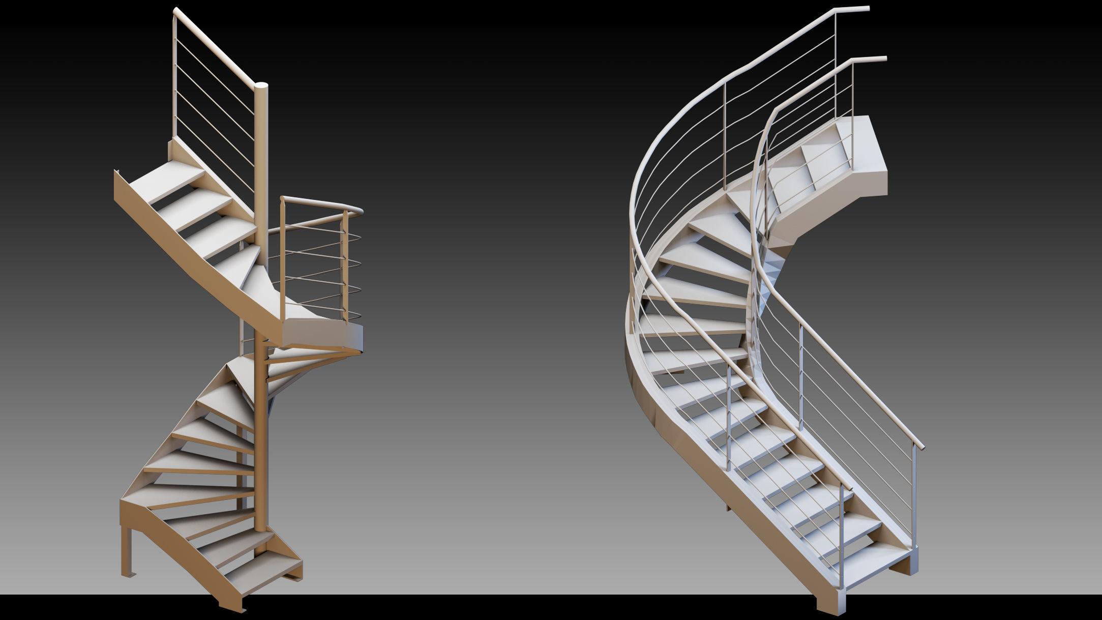 50 Stairs- Vol 03- Kitbash- High detail 3d models 3D model_22