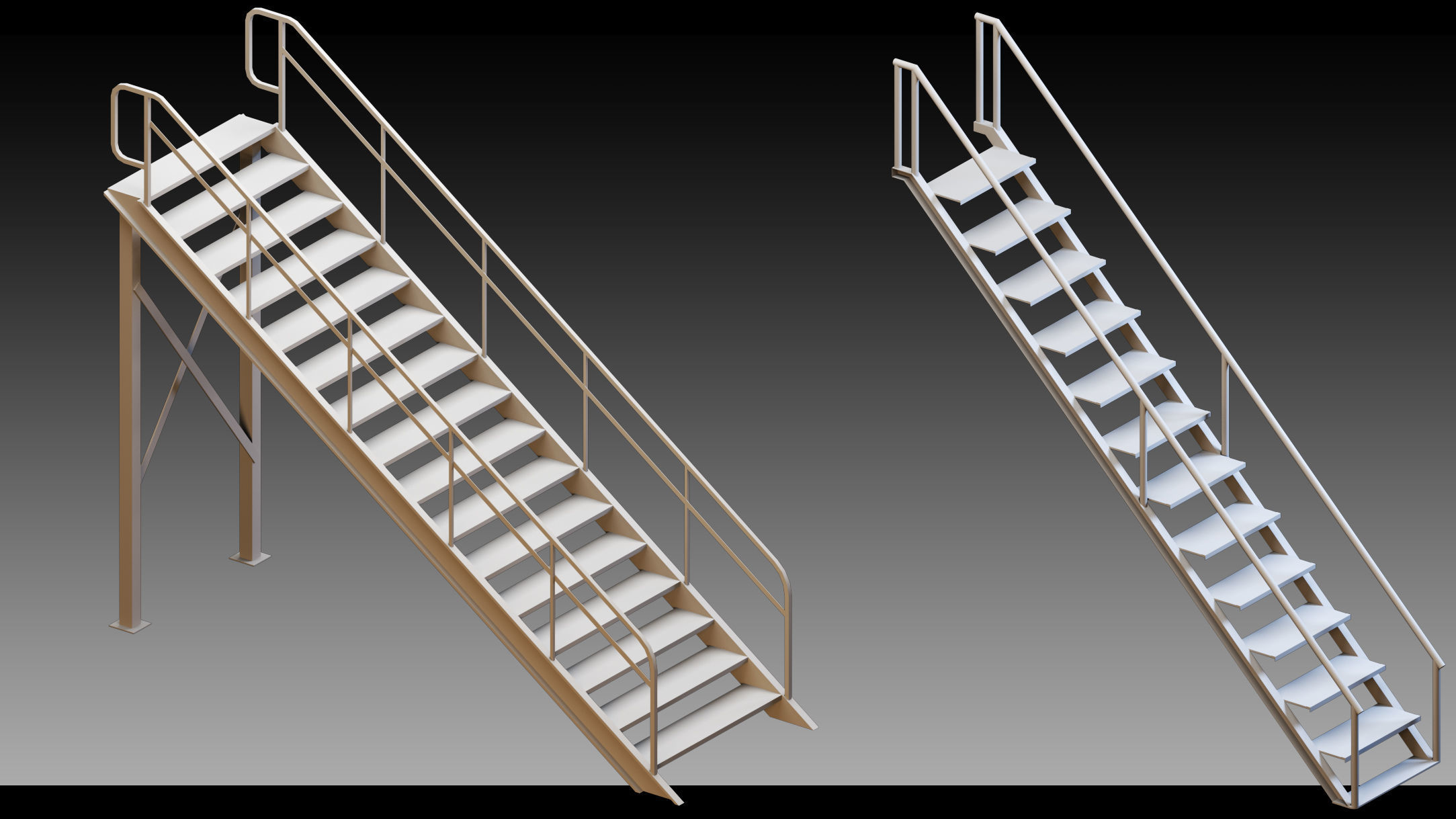 50 Stairs- Vol 03- Kitbash- High detail 3d models 3D model_9