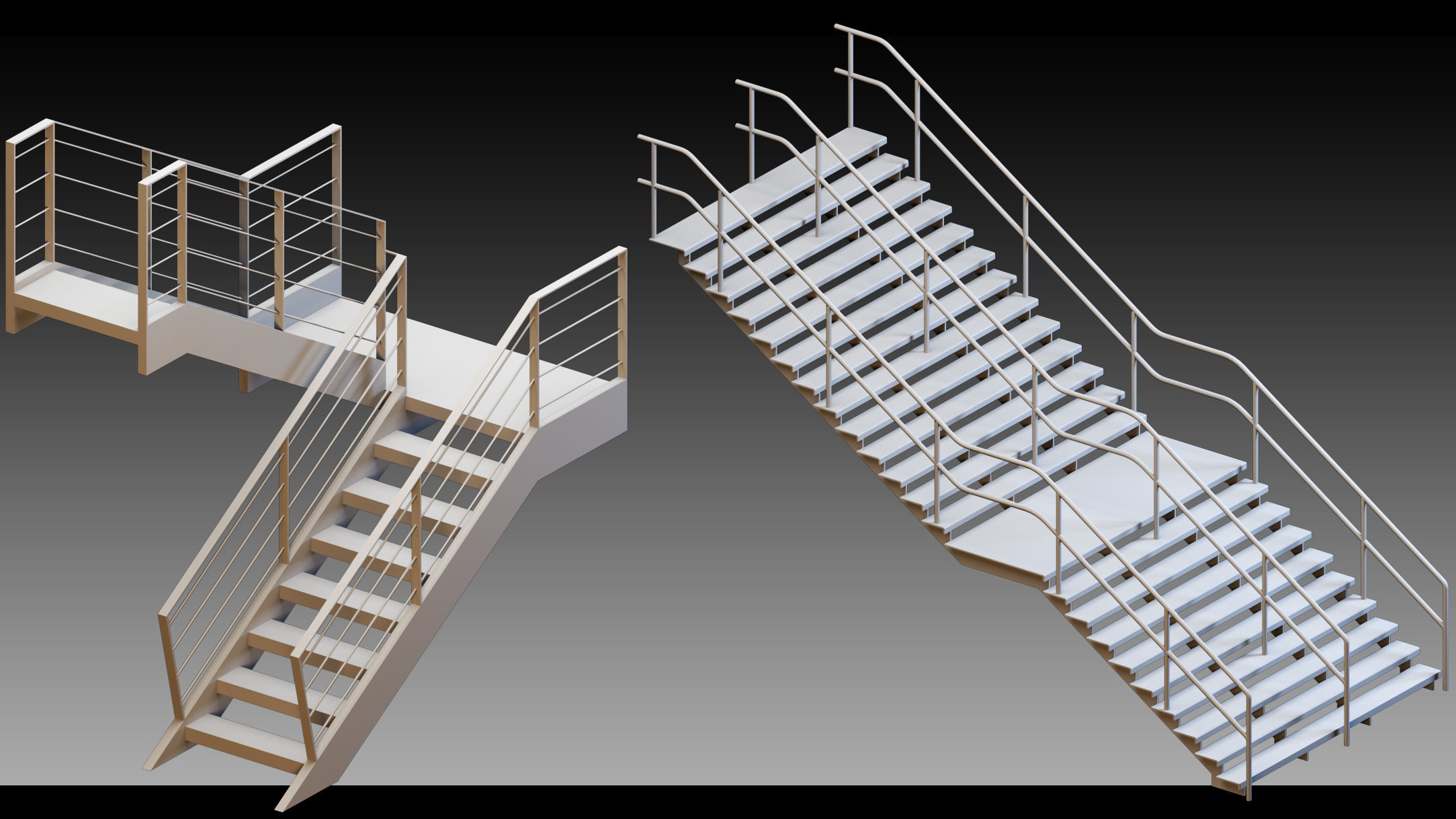 50 Stairs- Vol 03- Kitbash- High detail 3d models 3D model_7