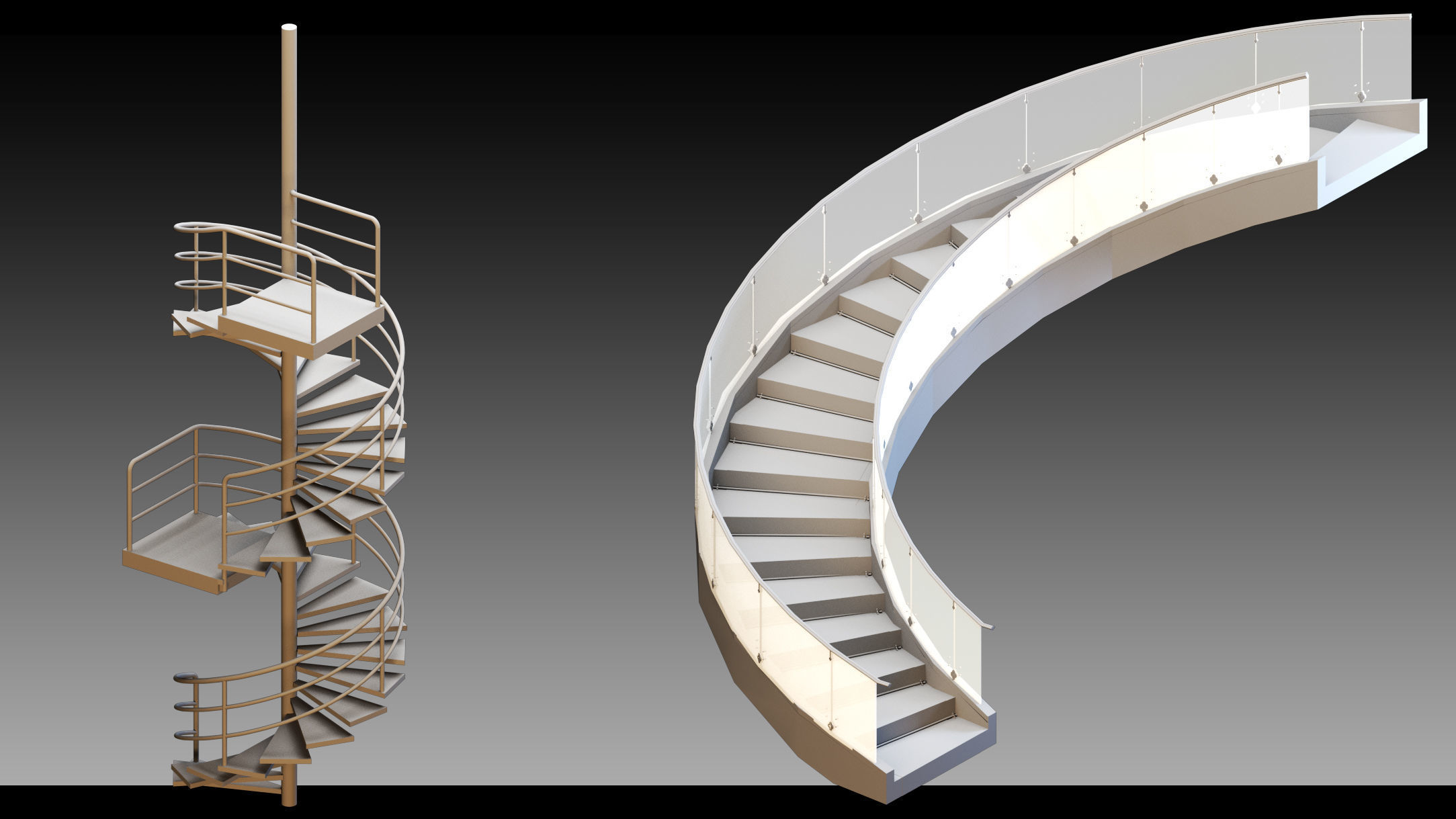 50 Stairs- Vol 03- Kitbash- High detail 3d models 3D model_5