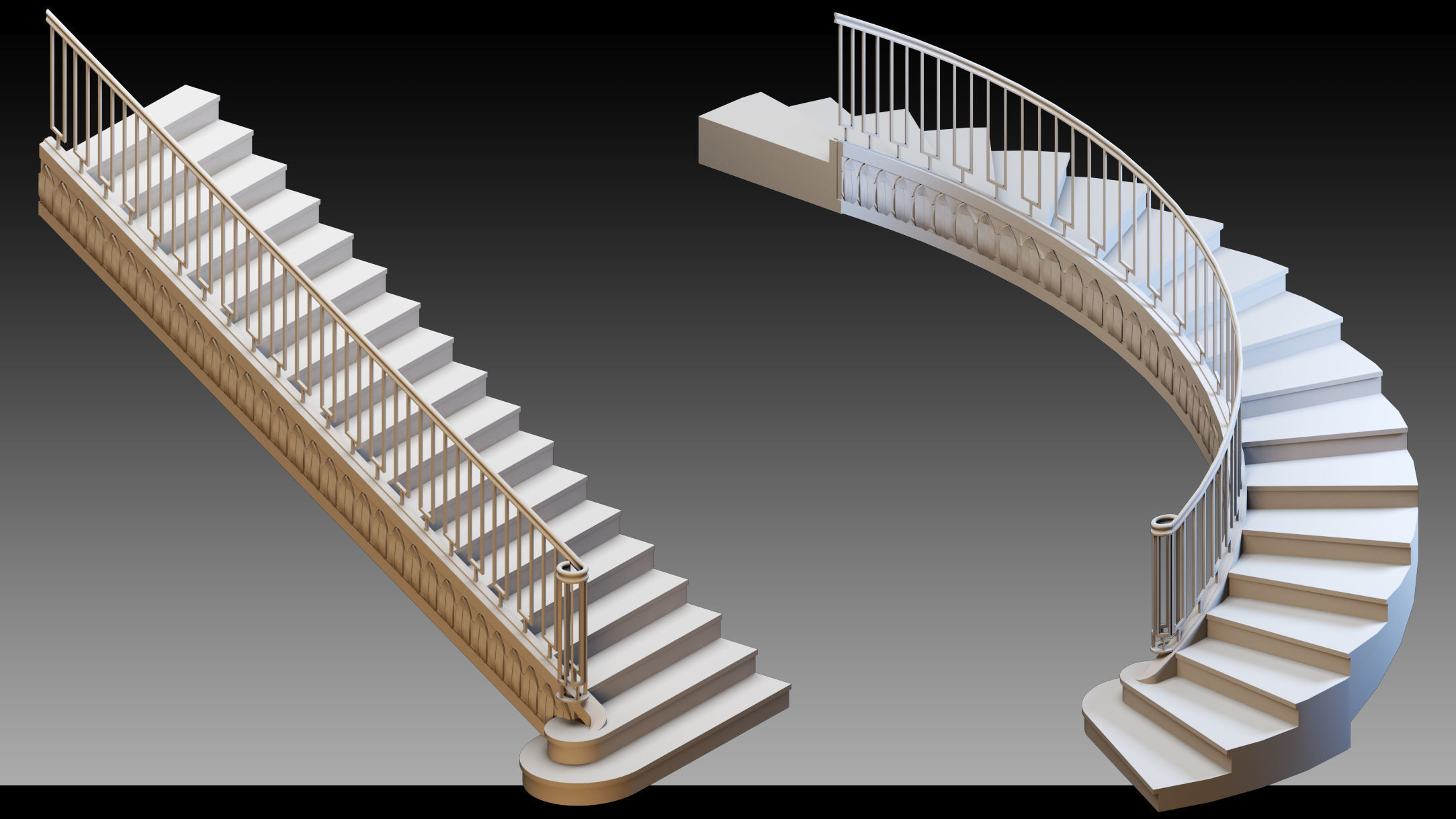 50 Stairs- Vol 03- Kitbash- High detail 3d models 3D model_16