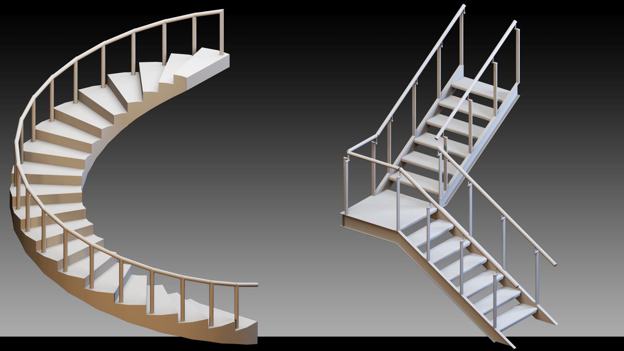 50 Stairs- Vol 03- Kitbash- High detail 3d models 3D model_24