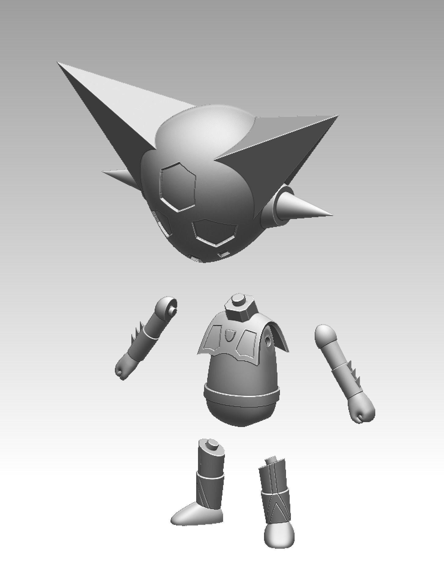 Sad Chibi Getter-1 3D print model_2