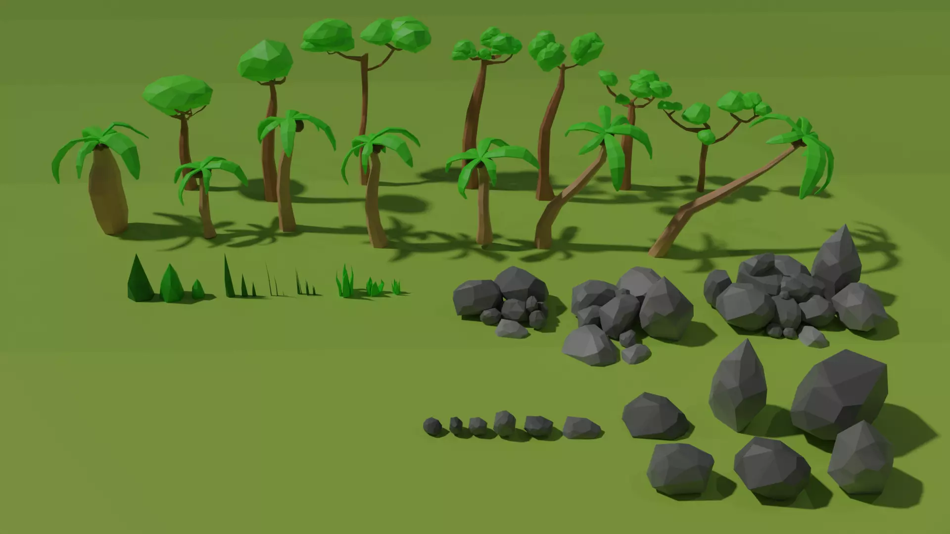 Lowpoly tropical island pack collection Free low-poly 3D model_0