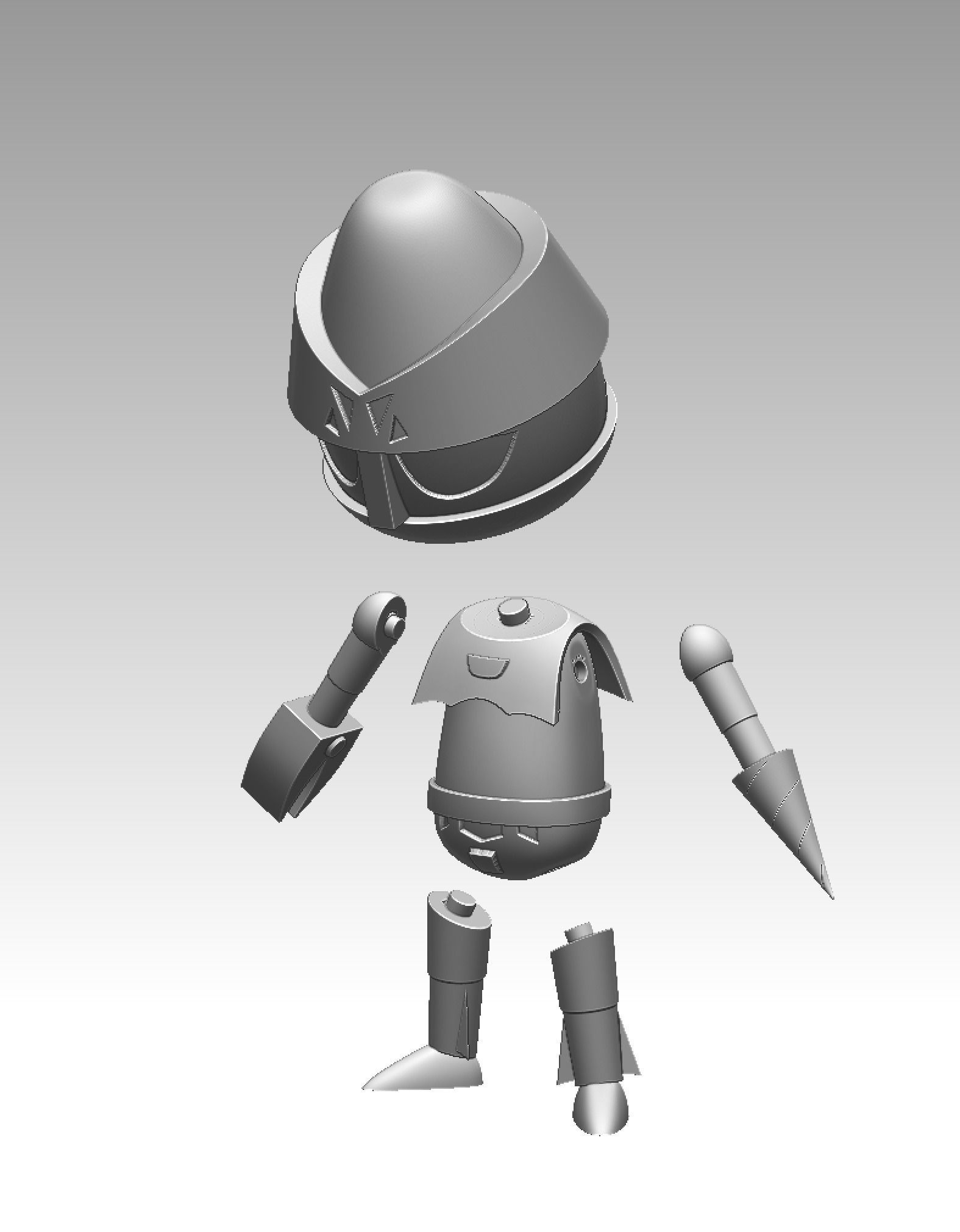 Sad Chibi Getter-2 3D print model_2