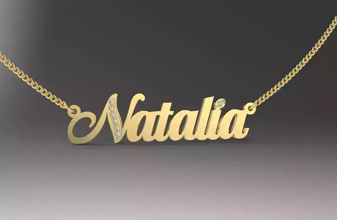 Name Natalia pendant 3D print model