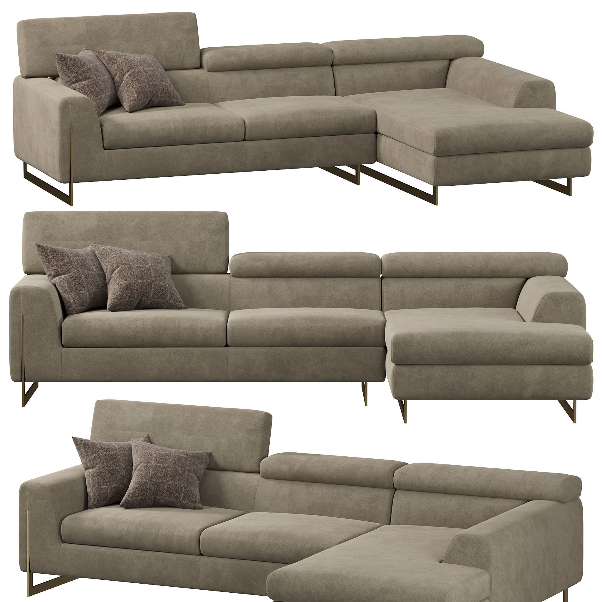 Bellevue Sofa By Gamma 3D model_1