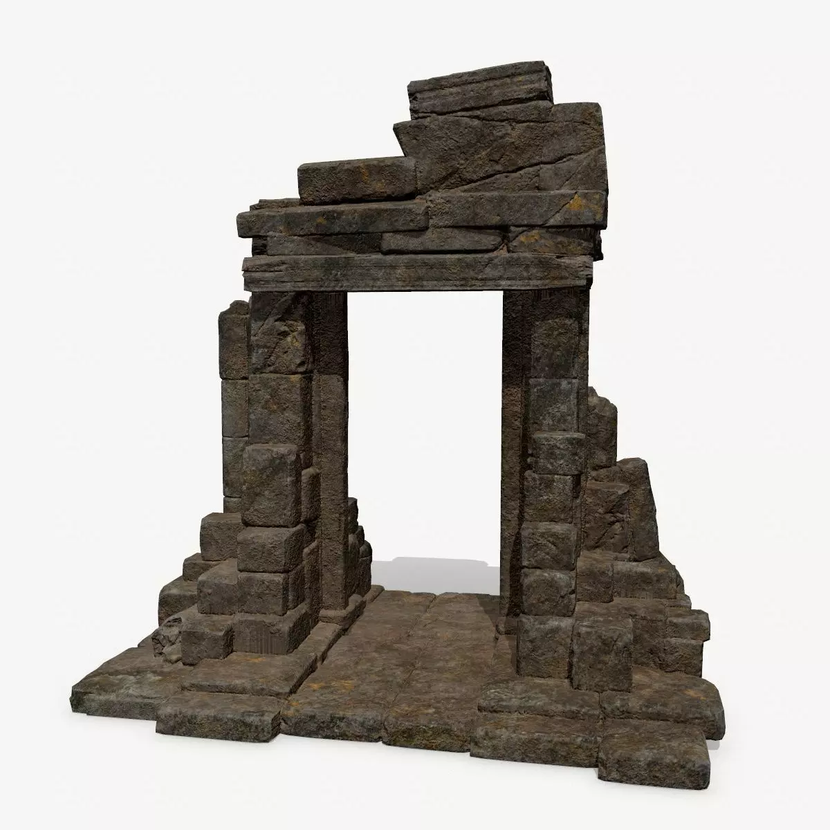 Ruin Gate Low-poly 3D model_0