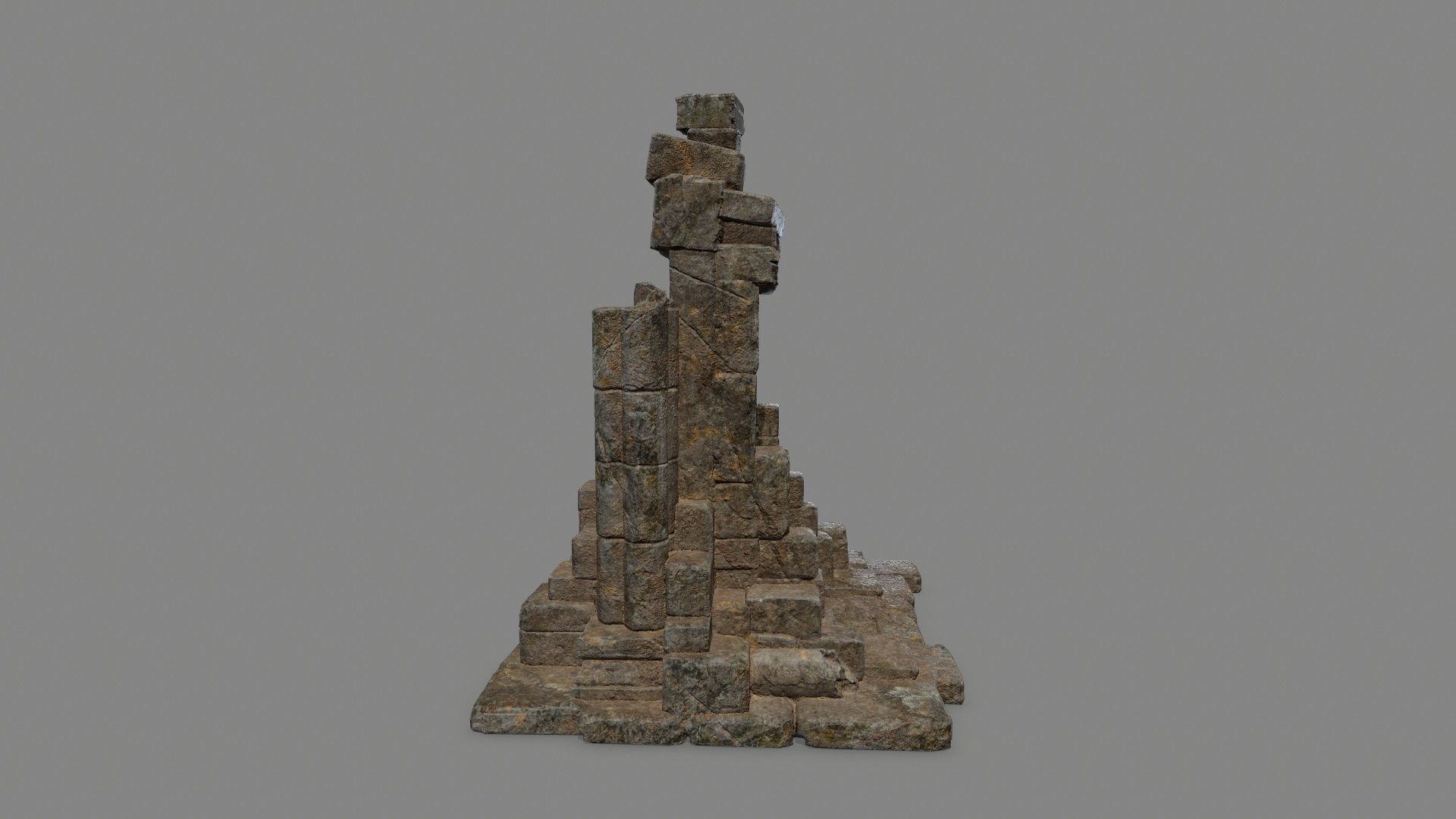 Ruin Gate Low-poly 3D model_9