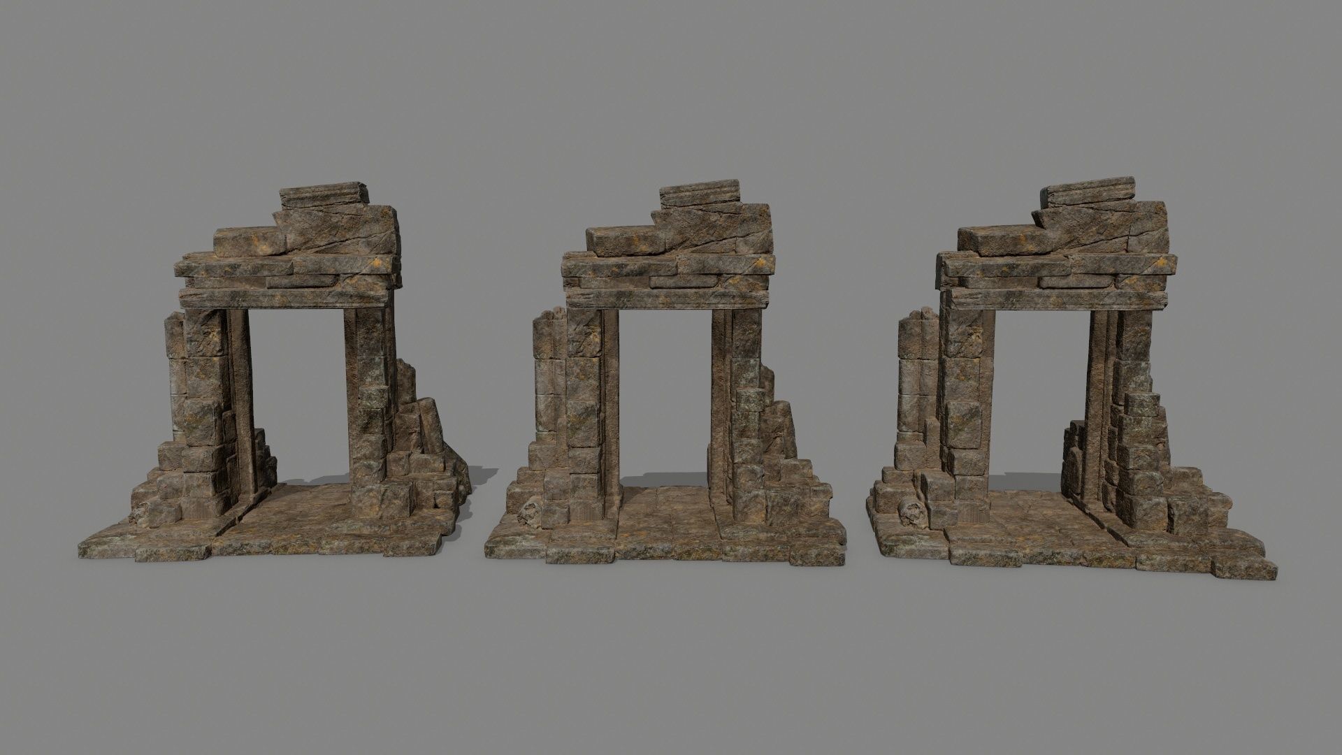 Ruin Gate Low-poly 3D model_12