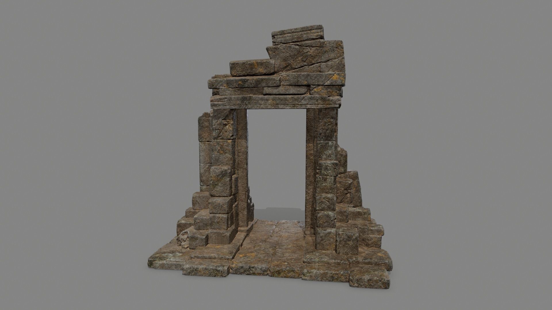 Ruin Gate Low-poly 3D model_7