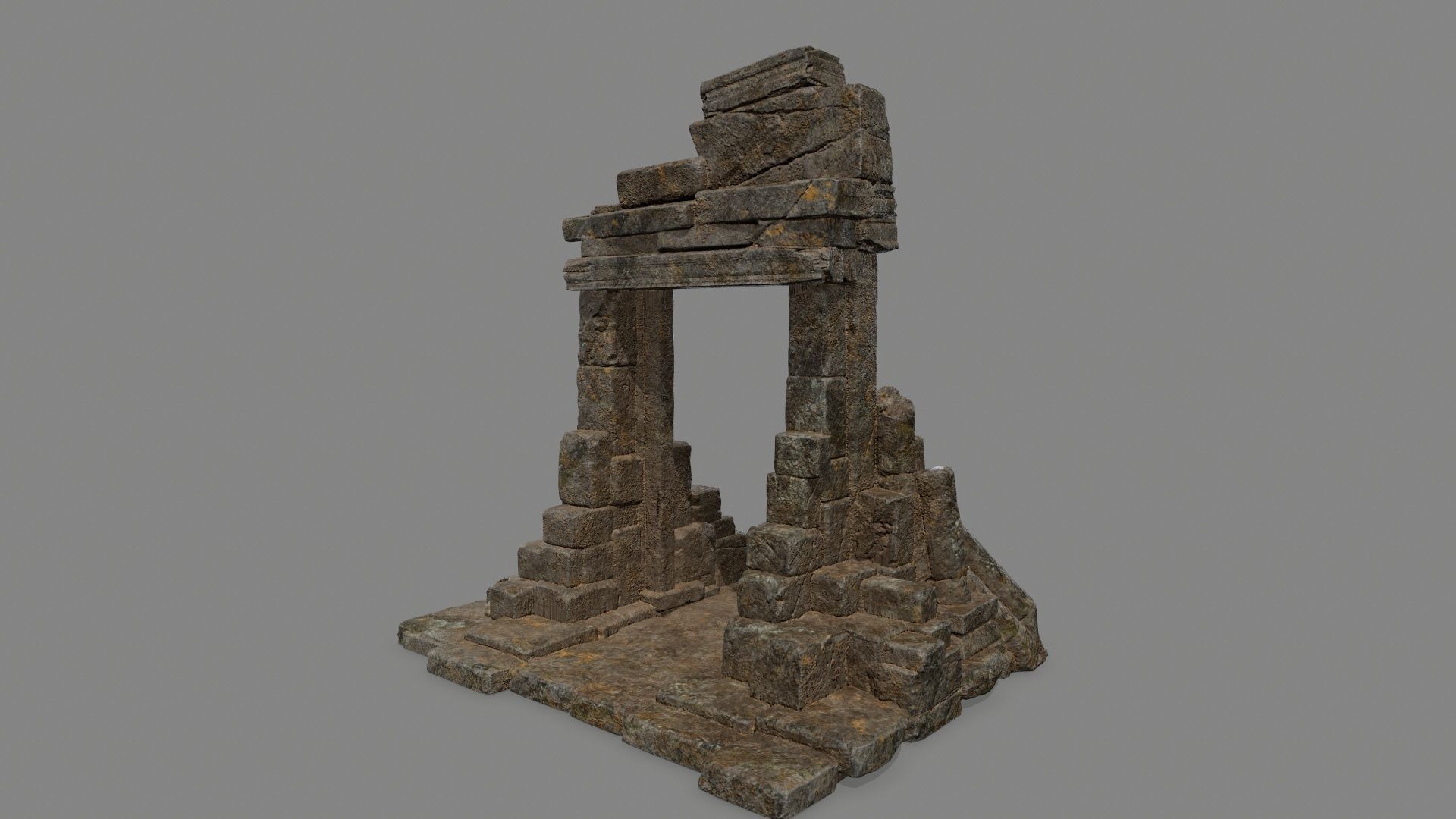 Ruin Gate Low-poly 3D model_6