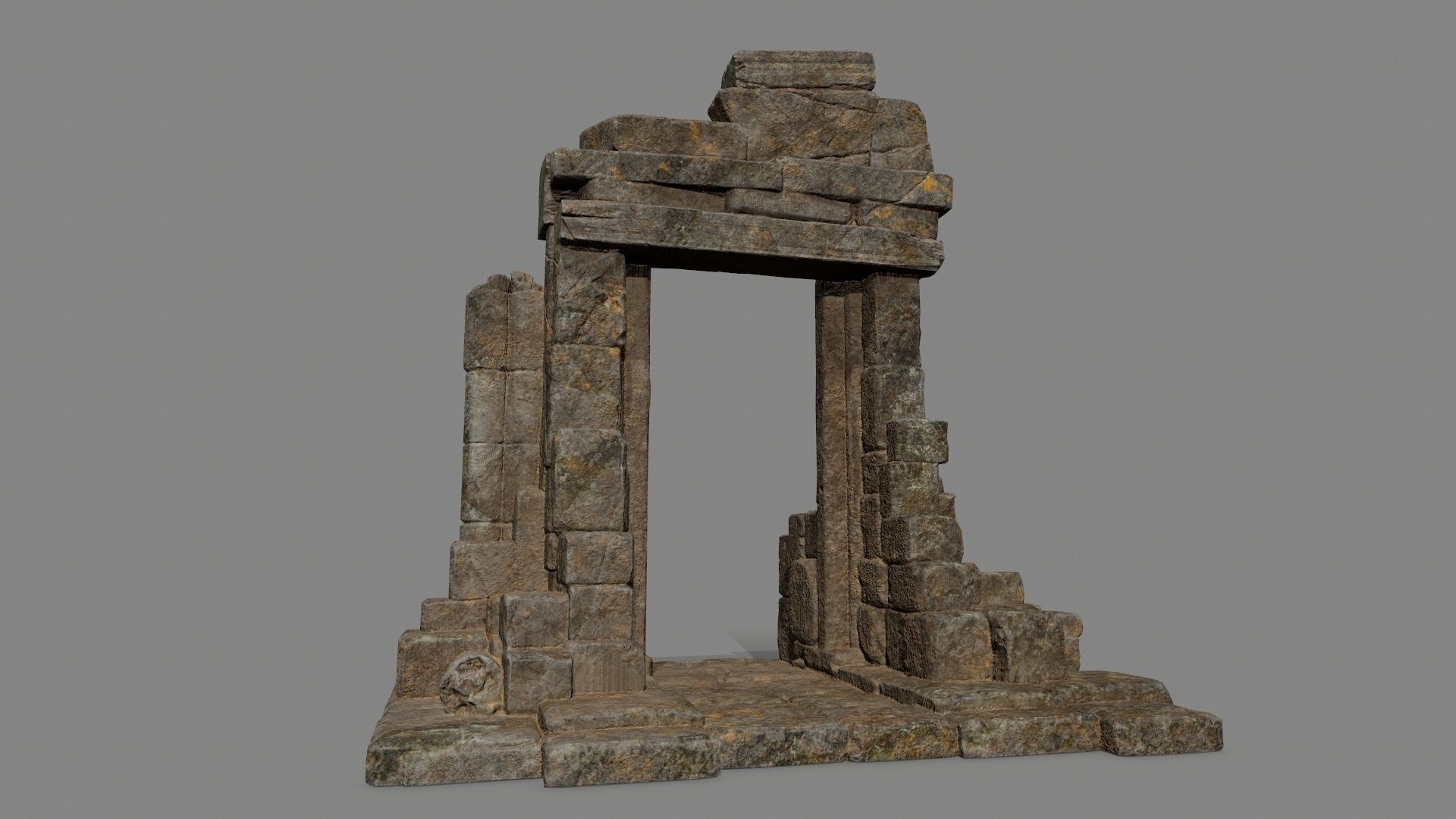 Ruin Gate Low-poly 3D model_1