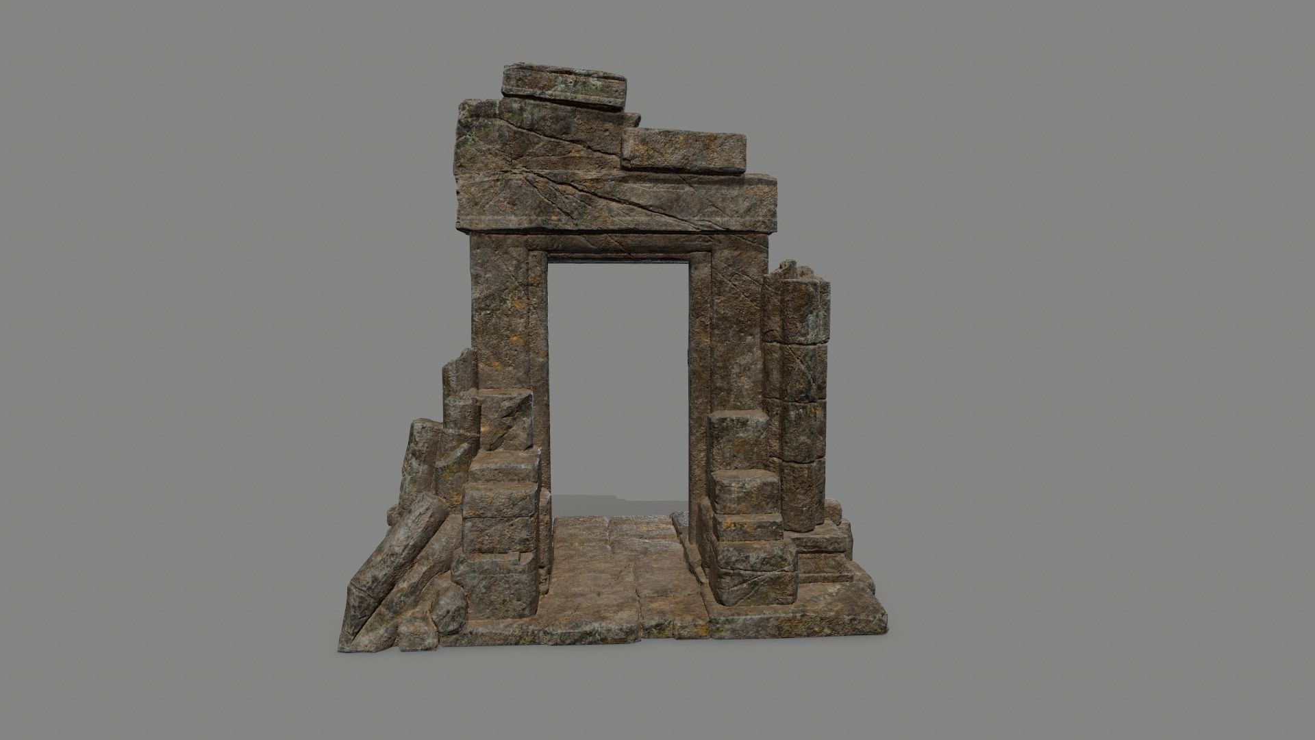 Ruin Gate Low-poly 3D model_3