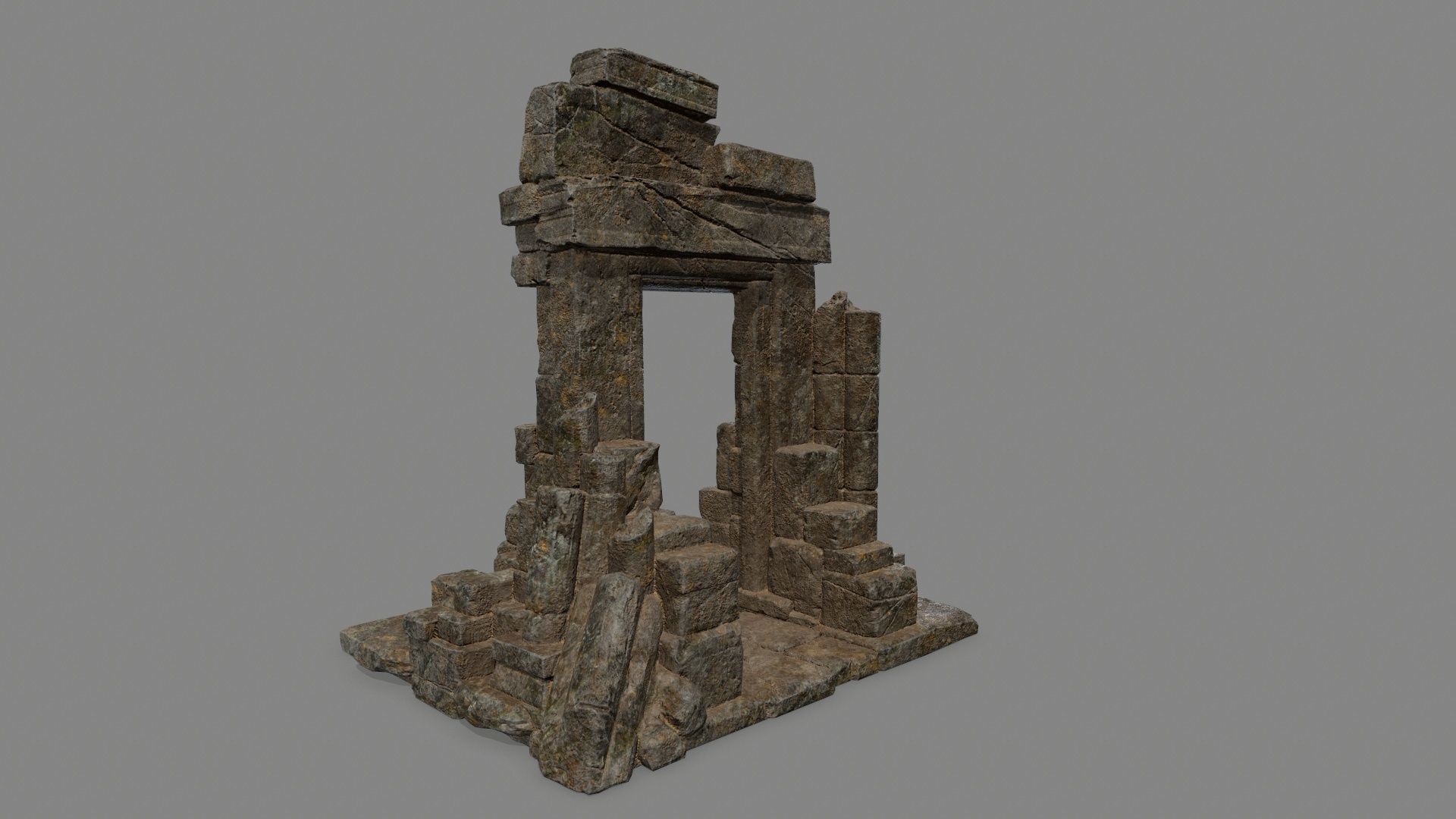 Ruin Gate Low-poly 3D model_4