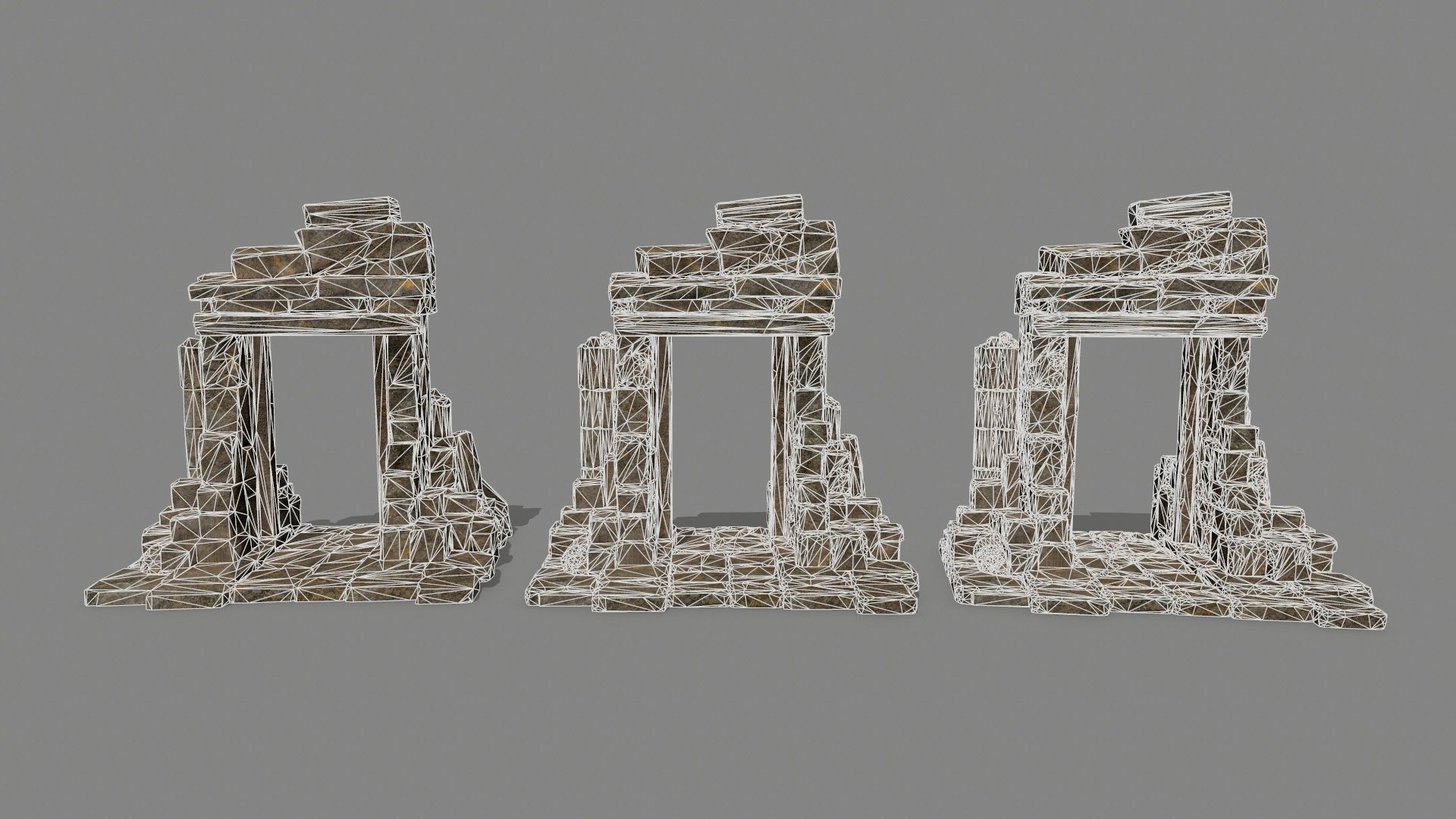 Ruin Gate Low-poly 3D model_13