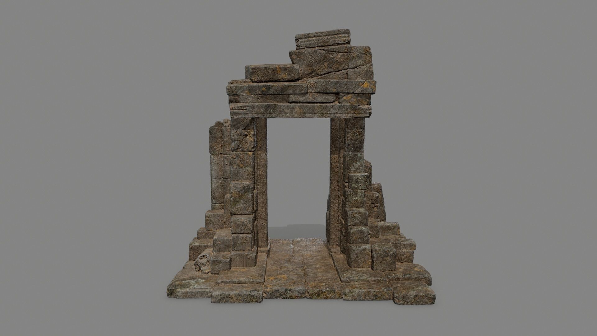 Ruin Gate Low-poly 3D model_2