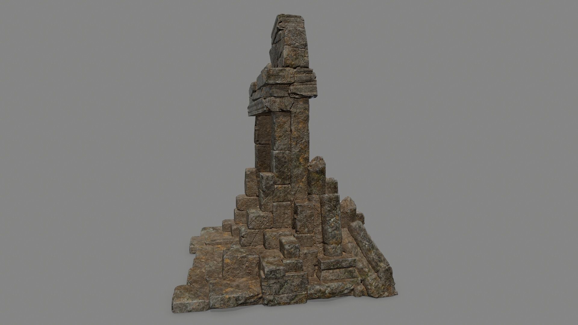 Ruin Gate Low-poly 3D model_5