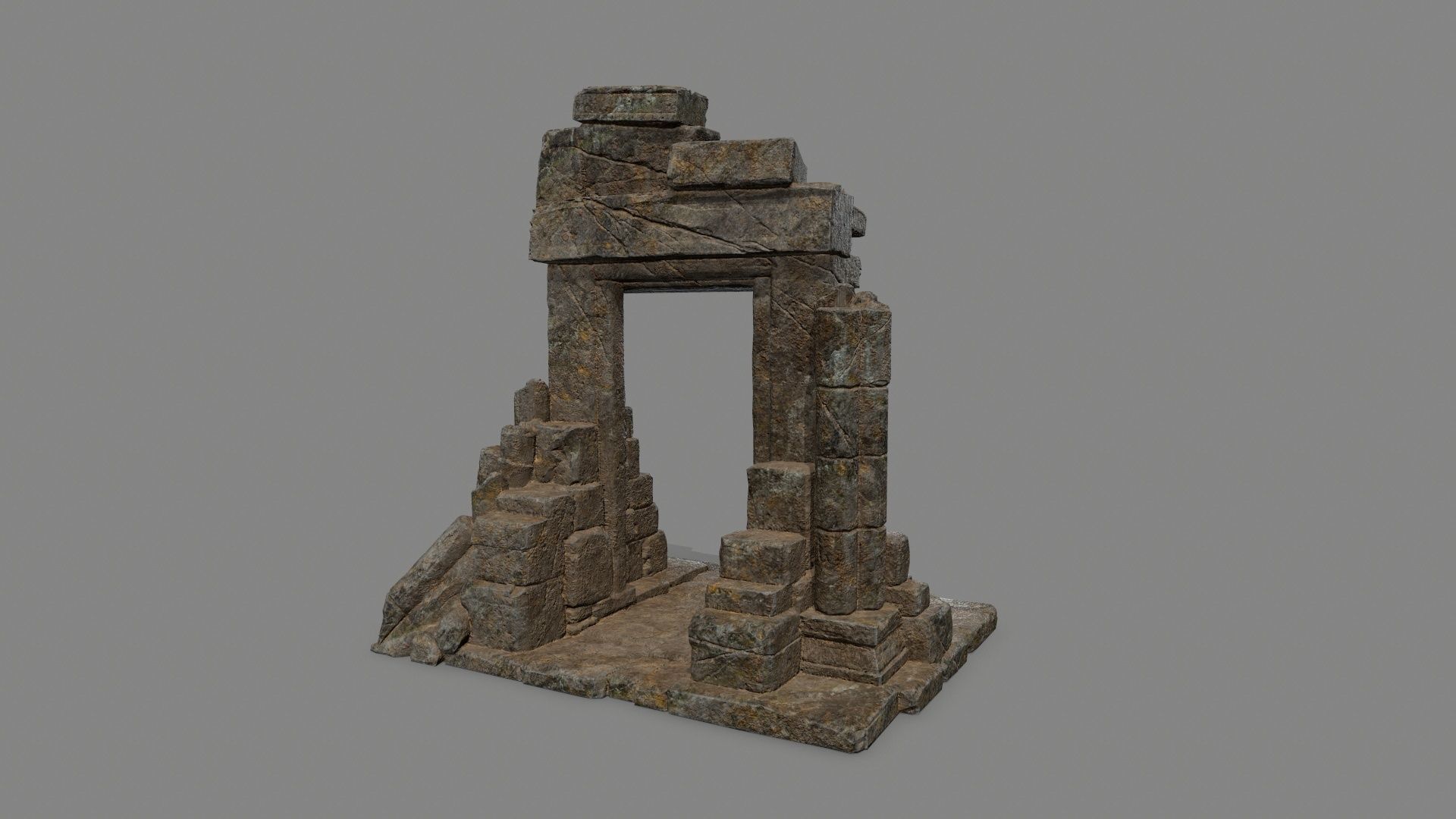 Ruin Gate Low-poly 3D model_11