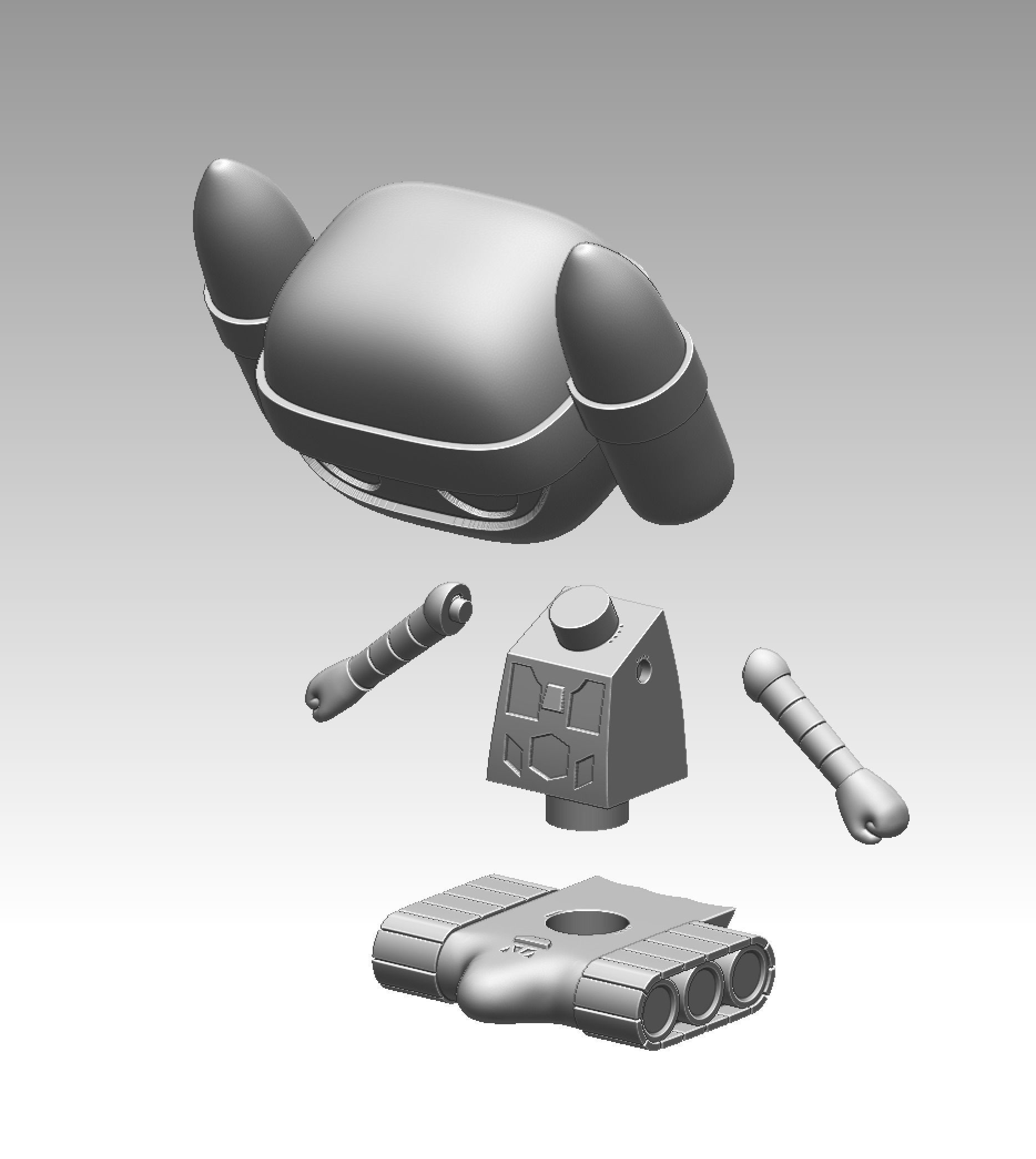 Sad Chibi Getter-3 3D print model_2