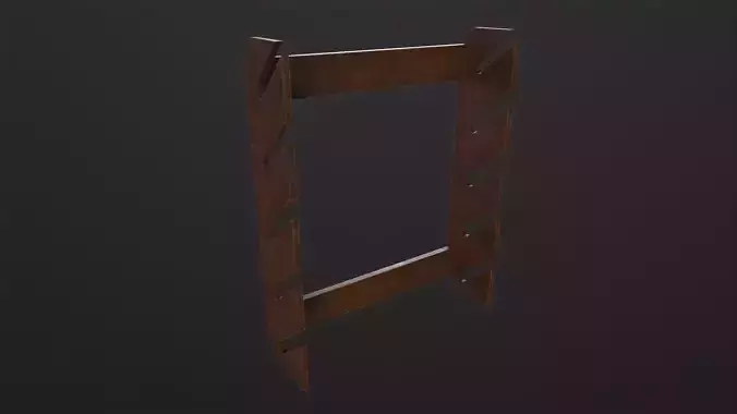 Wooden Weapon Rack 3D Model