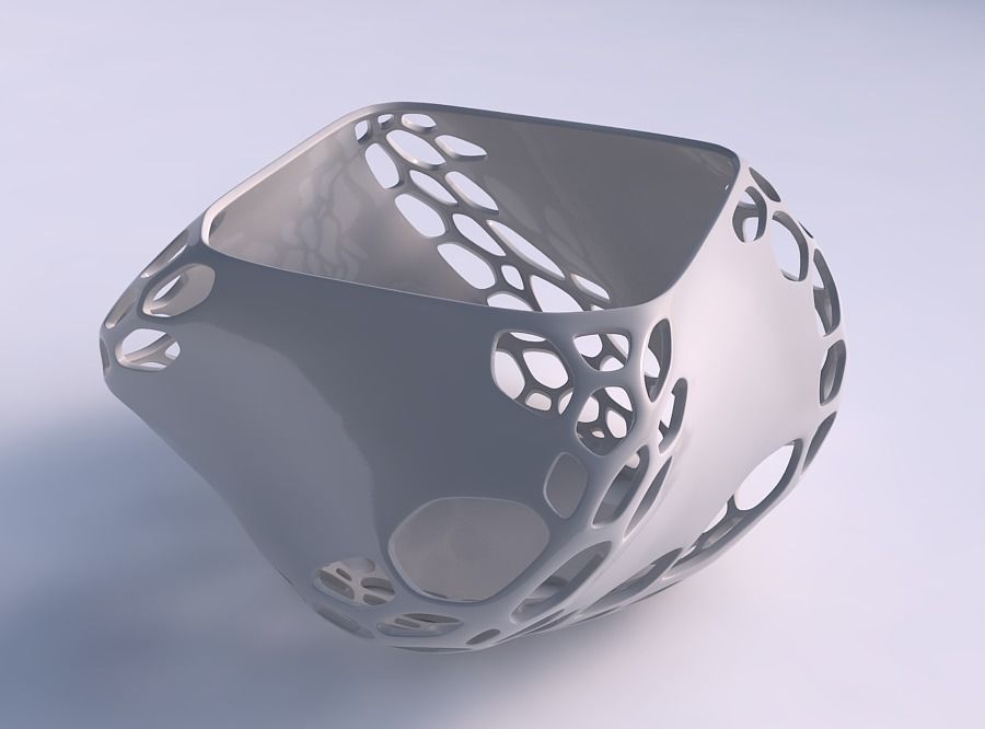 Bowl helix with organic lattice and solid centers 3D print model_0