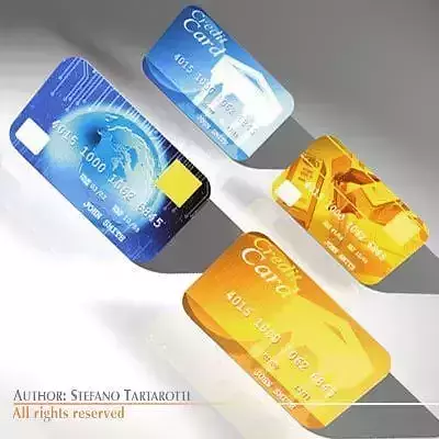 Credit cards 3D model