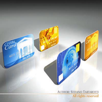 Credit cards 3D model_1
