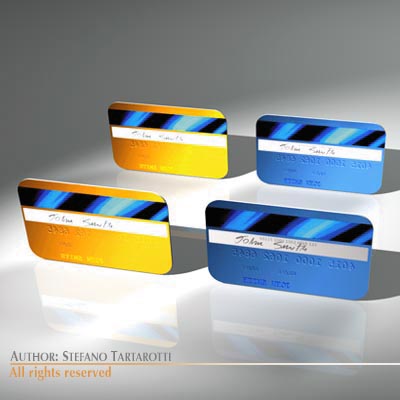 Credit cards 3D model_2