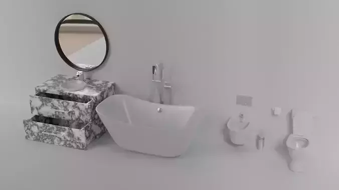 3D Sanitary ware and bathroom furniture model