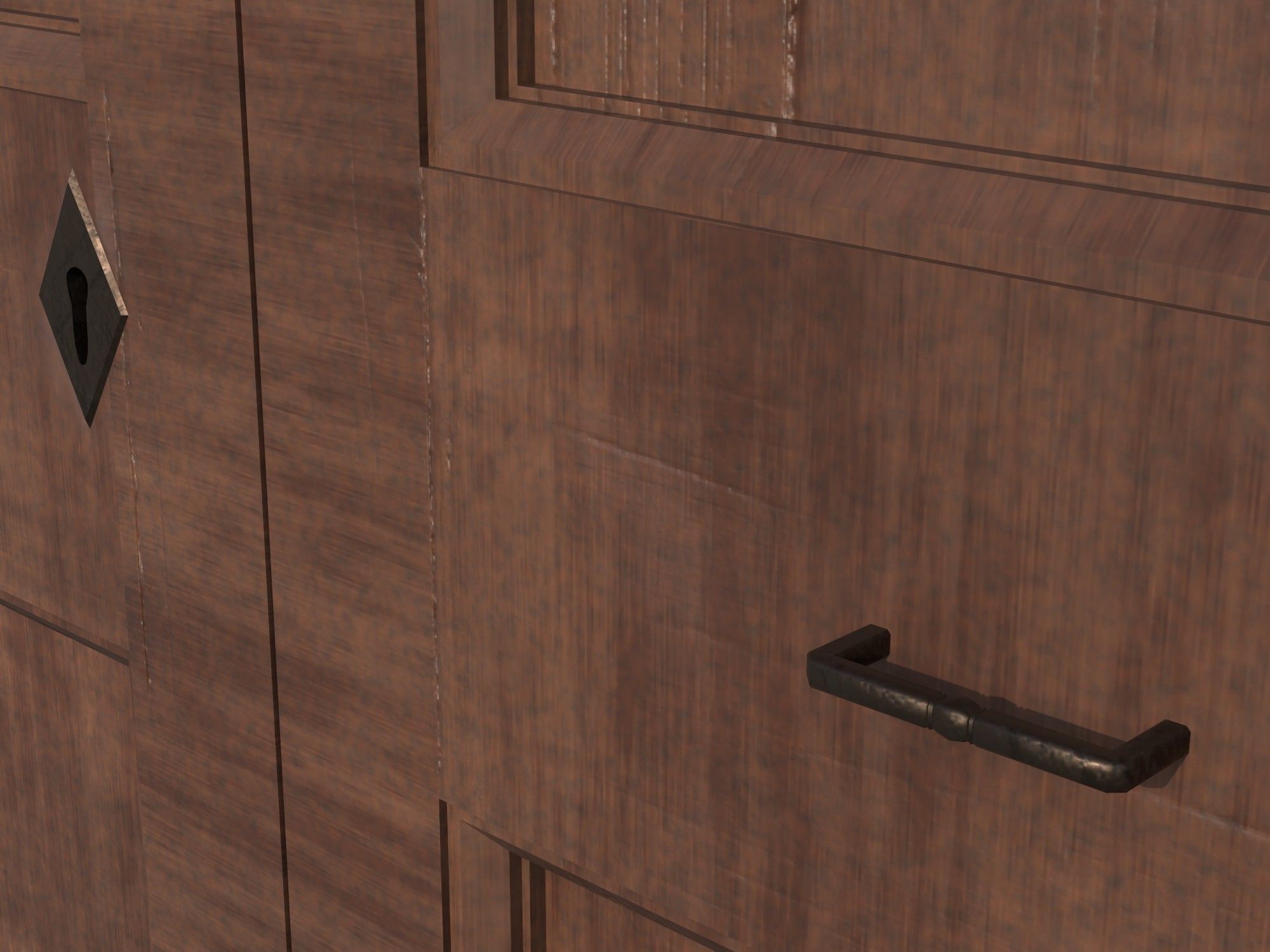 Wooden door 5 Low-poly 3D model_9