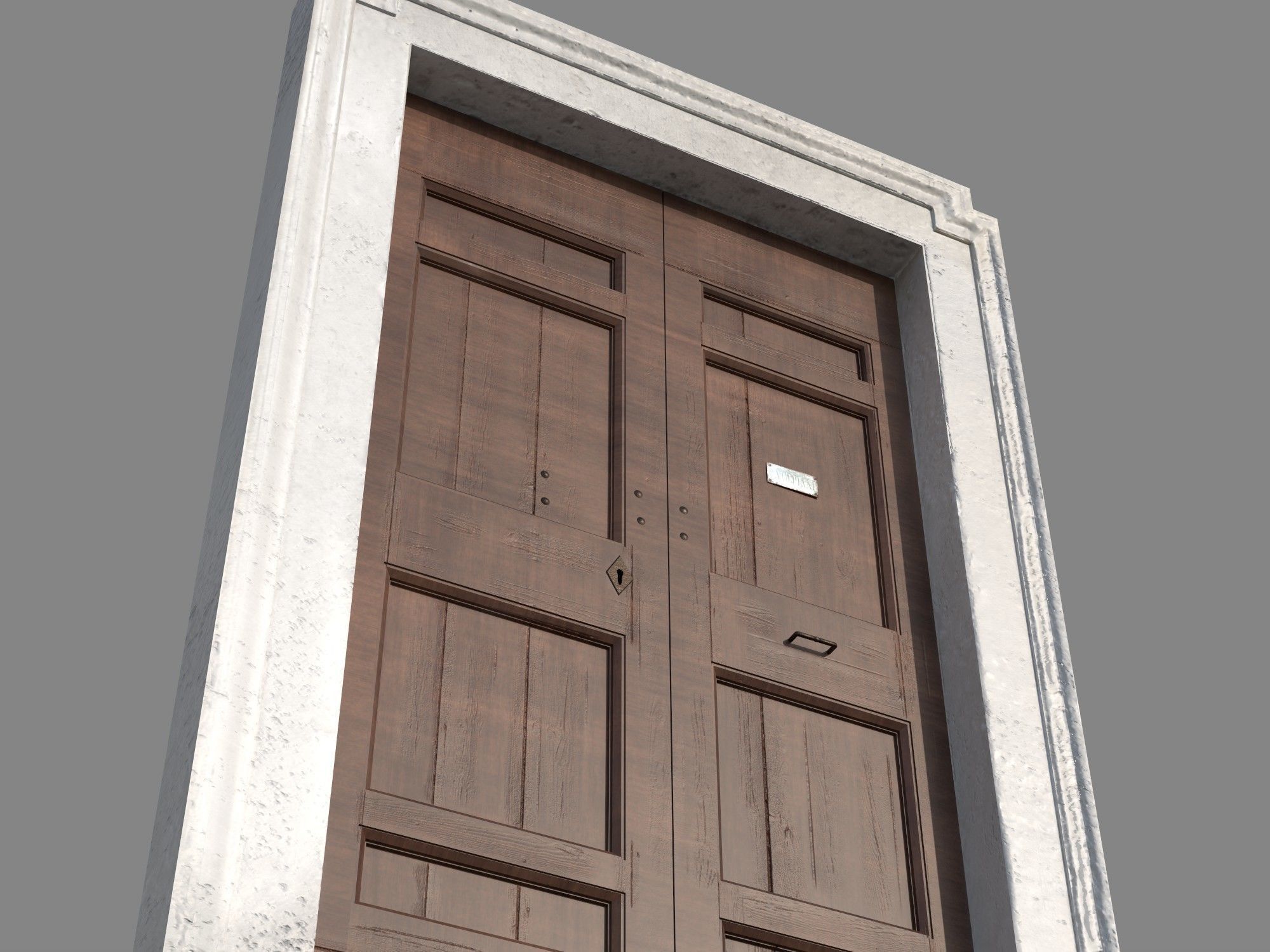 Wooden door 5 Low-poly 3D model_6